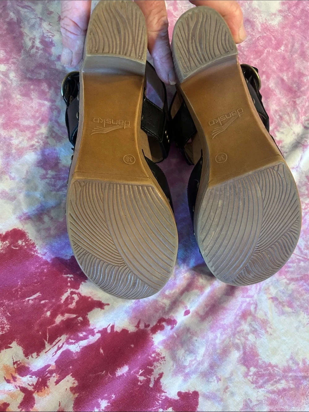 Dansko dotty platform clogs size 38